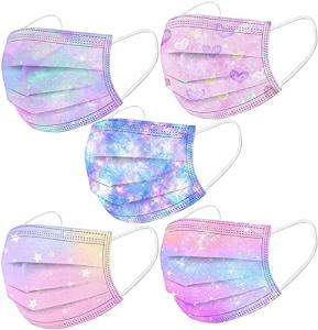 50 Pack Kids Disposable Breathable Face Masks
