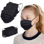 100 Pack Kids Black Disposable Face Masks