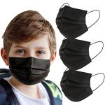 100 Pack Black Disposable Kids Face Masks