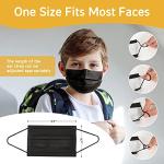 100 Pack Black Disposable Kids Face Masks