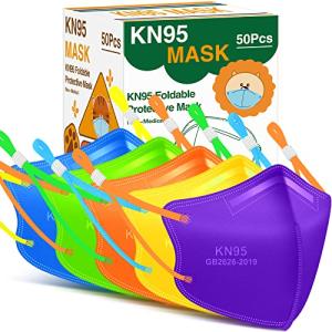 Kids Multicolored KN95 Face Masks - 50 Pack