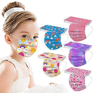 50Pcs Kids 3 Ply Face Masks for School