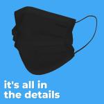 200pcs Kids 3-Ply Disposable Face Masks - Black