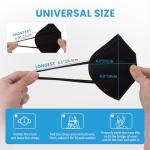 50 Pack Black KN95 Face Masks, 5-Ply Protection