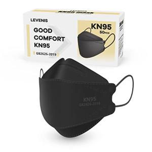 LEVENIS Black KN95 Face Masks - 50 Pack