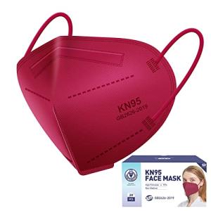 20PCS KN95 Red Breathable Face Masks