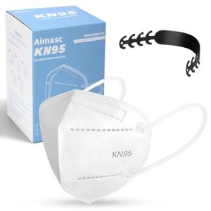 60 Pcs Adjustable KN95 Disposable Face Masks