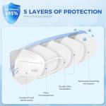 60 Pcs Adjustable KN95 Disposable Face Masks