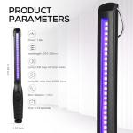 Portable UV Light Sanitizer Wand - Black