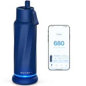Smart Water Bottle with Drink Reminder and Straw