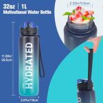 32 oz Motivational Water Bottle with Time Markings