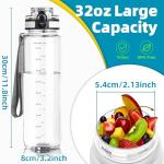Motivational 32 oz Water Bottle with Time Markers