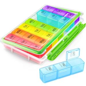AUVON 7-Day Moisture-Proof Weekly Pill Organizer