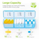 AUVON 7-Day Moisture-Proof Weekly Pill Organizer