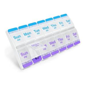 7-Day Pill Organizer with Easy Push Button