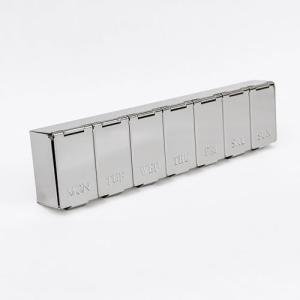 Elegant 7-Day Pill Organizer in Silver Metallic