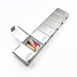 Elegant 7-Day Pill Organizer in Silver Metallic