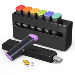 7-Day Twice Daily Pill Organizer - Translucent Black
