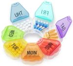 Weekly Pill Organizer with Large Compartments - Rainbow