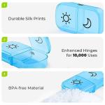 AUVON 7-Day AM PM Pill Organizer with Travel Bag