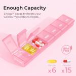 AUVON Weekly Pill Organizer - BPA-Free and Portable