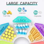 Weekly Pill Organizer with Large Compartments - Rainbow