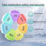 Weekly Pill Organizer with Large Compartments - Rainbow