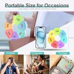 Weekly Pill Organizer with Large Compartments - Rainbow