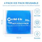 Reusable Gel Ice Packs for Pain Relief - 4 Pack