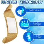 2000 Pcs Fabric Adhesive Bandages Variety Pack