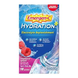 Emergen-C Hydration+ Raspberry Splash Drink Mix Pack