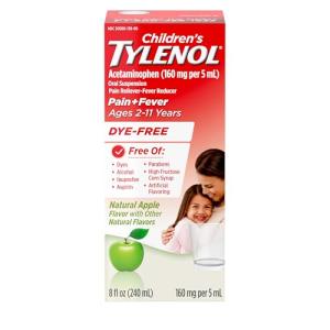 Children's Tylenol Liquid Pain Relief, Dye-Free Apple Flavor
