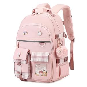 KIDNUO Pink 15.6 Inch Laptop Backpack for Girls