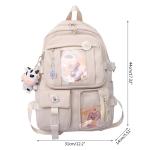Eagerrich Cute Waterproof Backpack with Accessories