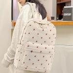 BLUBOON Strawberry Beige Corduroy School Backpack