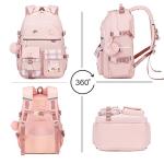 KIDNUO Pink 15.6 Inch Laptop Backpack for Girls