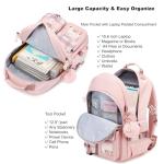 KIDNUO Pink 15.6 Inch Laptop Backpack for Girls