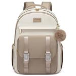 Cute Beige-Khaki Backpack for Teen Girls