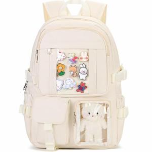 Cute Kawaii Backpack for Teen Girls - Beige
