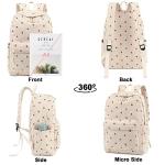 BLUBOON Strawberry Beige Corduroy School Backpack
