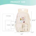 Cute Kawaii Backpack for Teen Girls - Beige