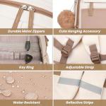 Beige Khaki 15.6 Inch Laptop Backpack for Women