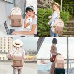 Beige Khaki 15.6 Inch Laptop Backpack for Women