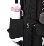 Wadirum Stylish Black Laptop Backpack for Girls