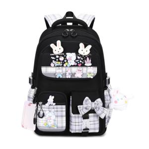 Cute Black Backpack for Girls - School Bag