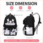 Cute Black Backpack for Girls - School Bag