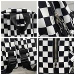 Checkered Kawaii Pendant Backpack - Pink
