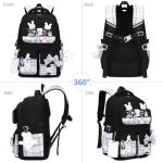 Cute Black Backpack for Girls - School Bag