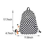 Checkered Kawaii Pendant Backpack - Pink