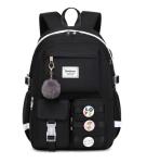 Wadirum Stylish Black Laptop Backpack for Girls